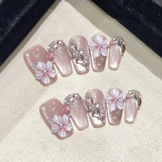 10 ongles Press On Nails Bloom & Shine - Be Beauté